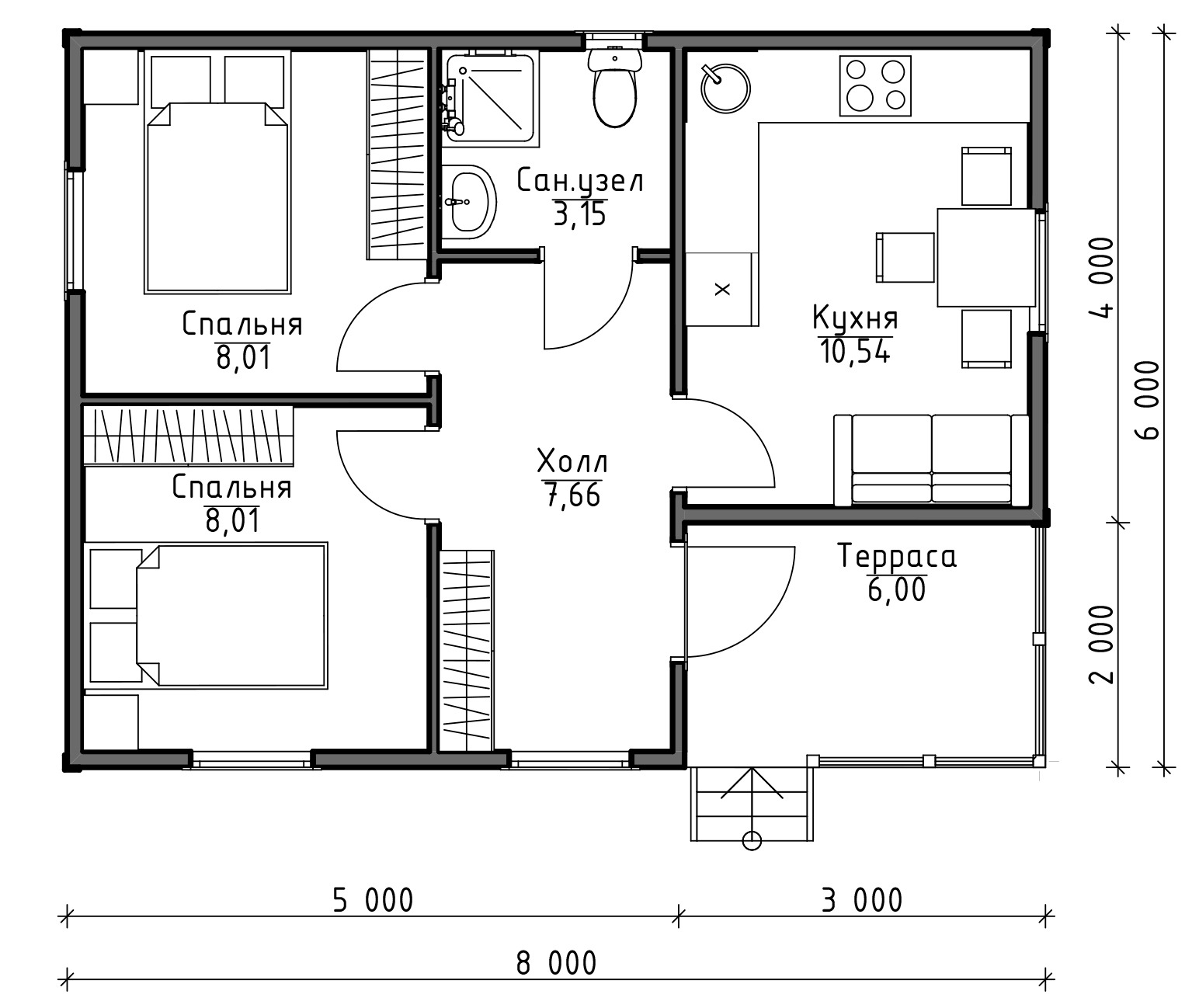 ДОМ ОДНОЭТАЖНЫЙ 6Х8 С ВЕРАНДОЙ ДОМ ОДНОЭТАЖНЫЙ 6Х8 С ВЕРАНДОЙ
