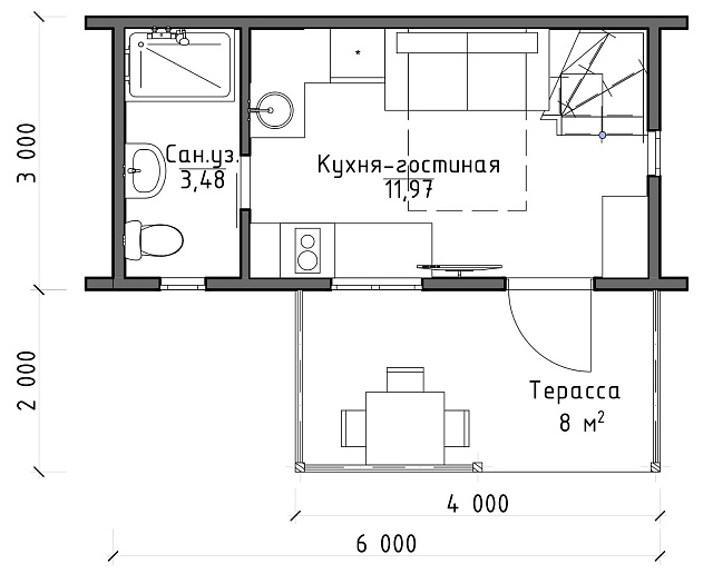 Проект «Барнхаус» 6x3 Турецкий домик