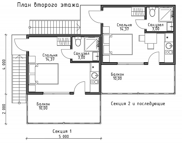 Проект «Дуплекс» 5x4 лестница снаружи